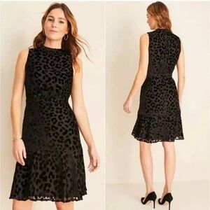 Anne taylor velvet cheetah print dress